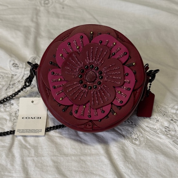 ⚜️ Coach Tea Rose Crossbody Mini Bag Purse NWT - Picture 6 of 15